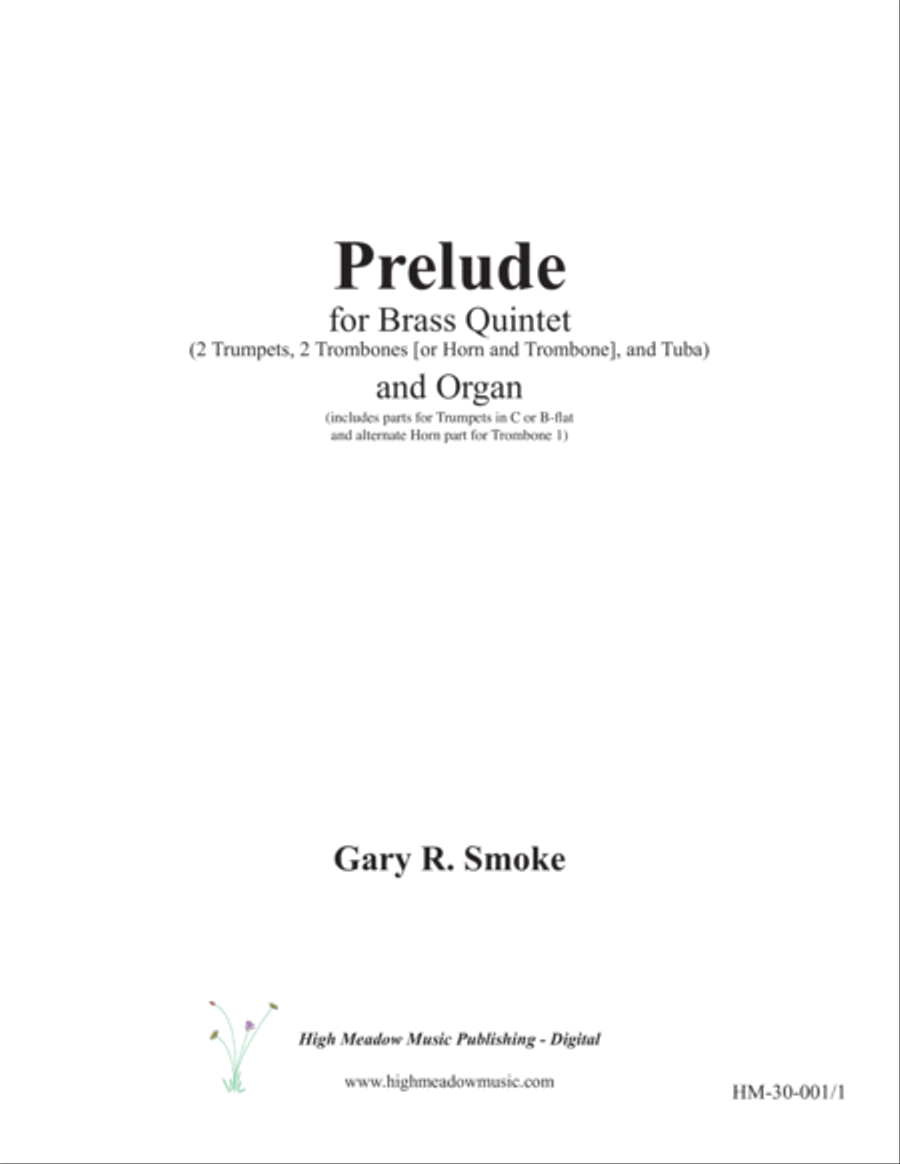 Prelude for Brass Quintet and Organ Small Ensemble scores gallery preview page 1