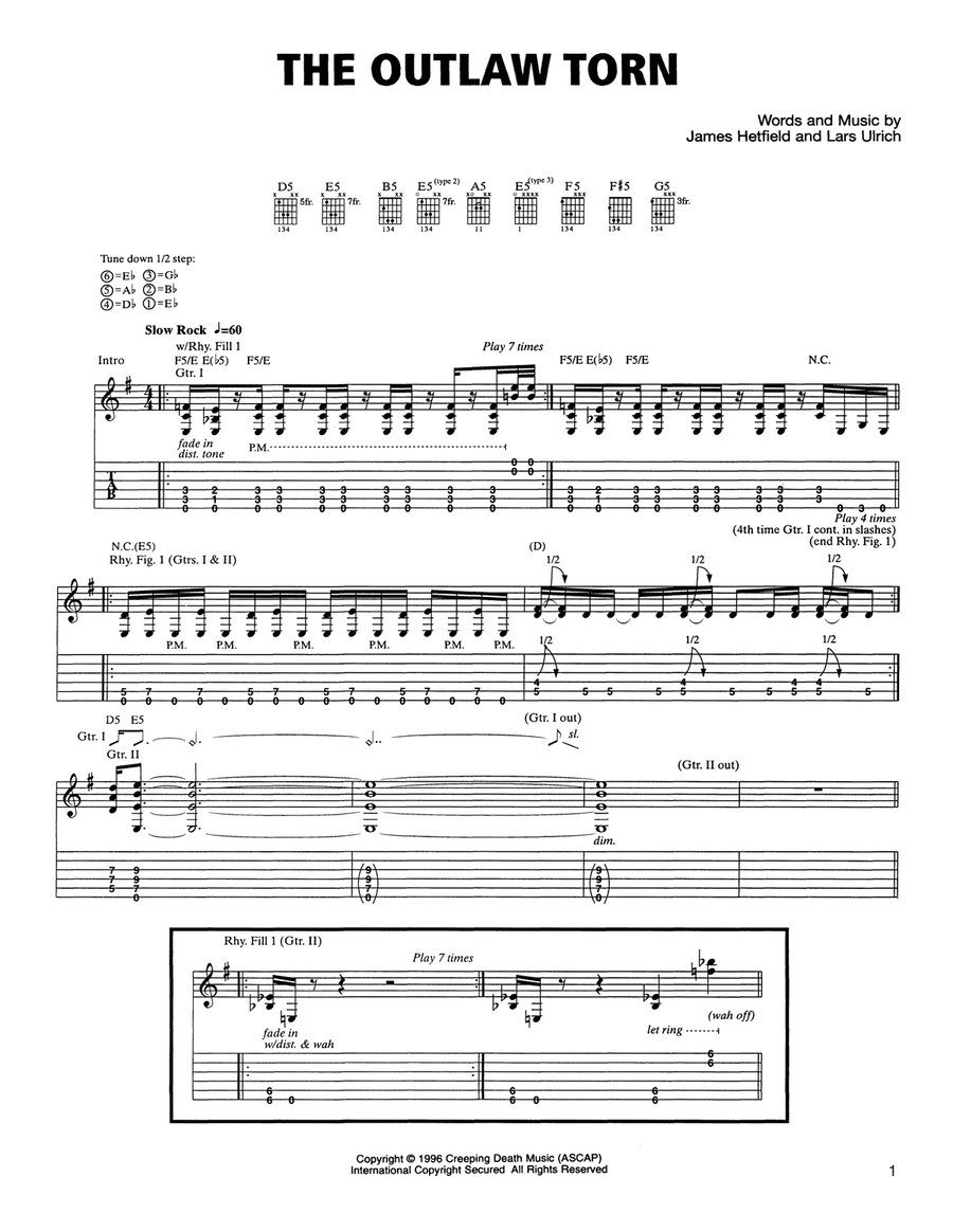 The Outlaw Torn Acoustic Guitar scores gallery preview page 1