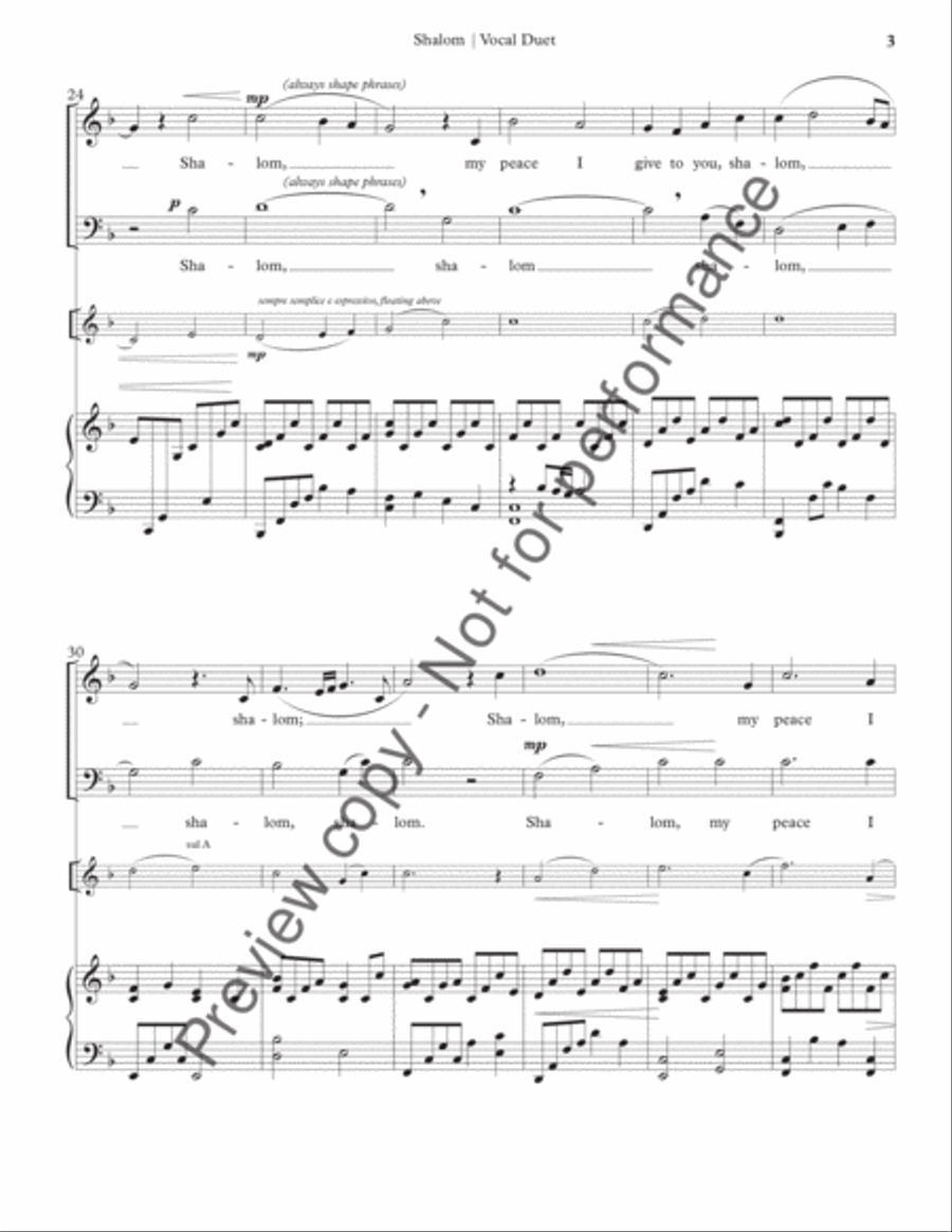 Shalom (Vocal Duet Version) Vocal Duet scores gallery preview page 4