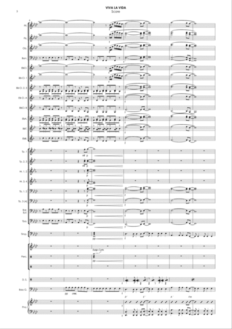 Viva La Vida Concert Band scores gallery preview page 4