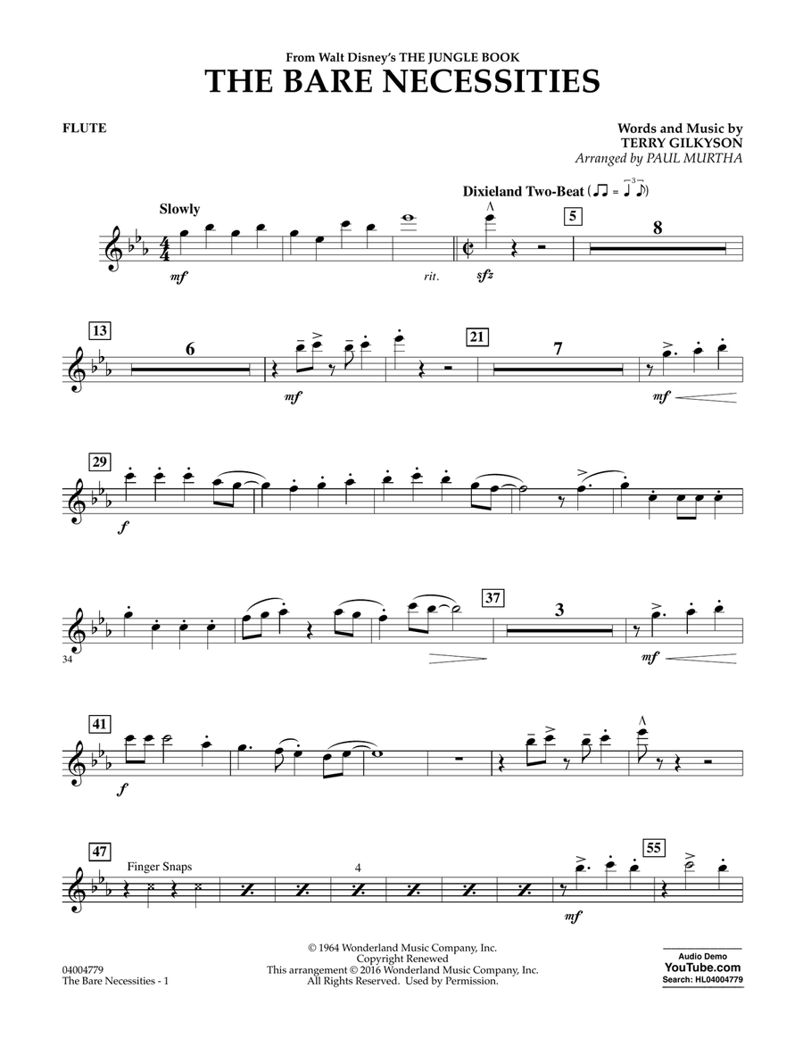 The Bare Necessities - Flute Concert Band scores gallery preview page 1