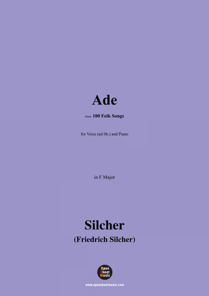 Silcher-Ade,for Voice(ad lib.) and Piano image number null