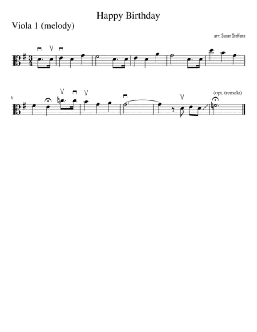 Happy Birthday for flexible string ensemble String Quartet scores gallery preview page 4