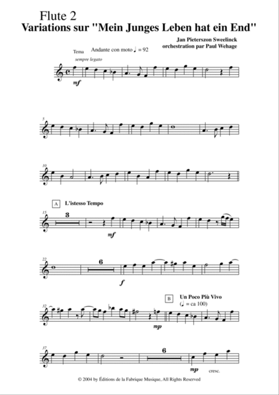 Jan Pieterszoon Sweelinck/Paul Wehage - Variations on 