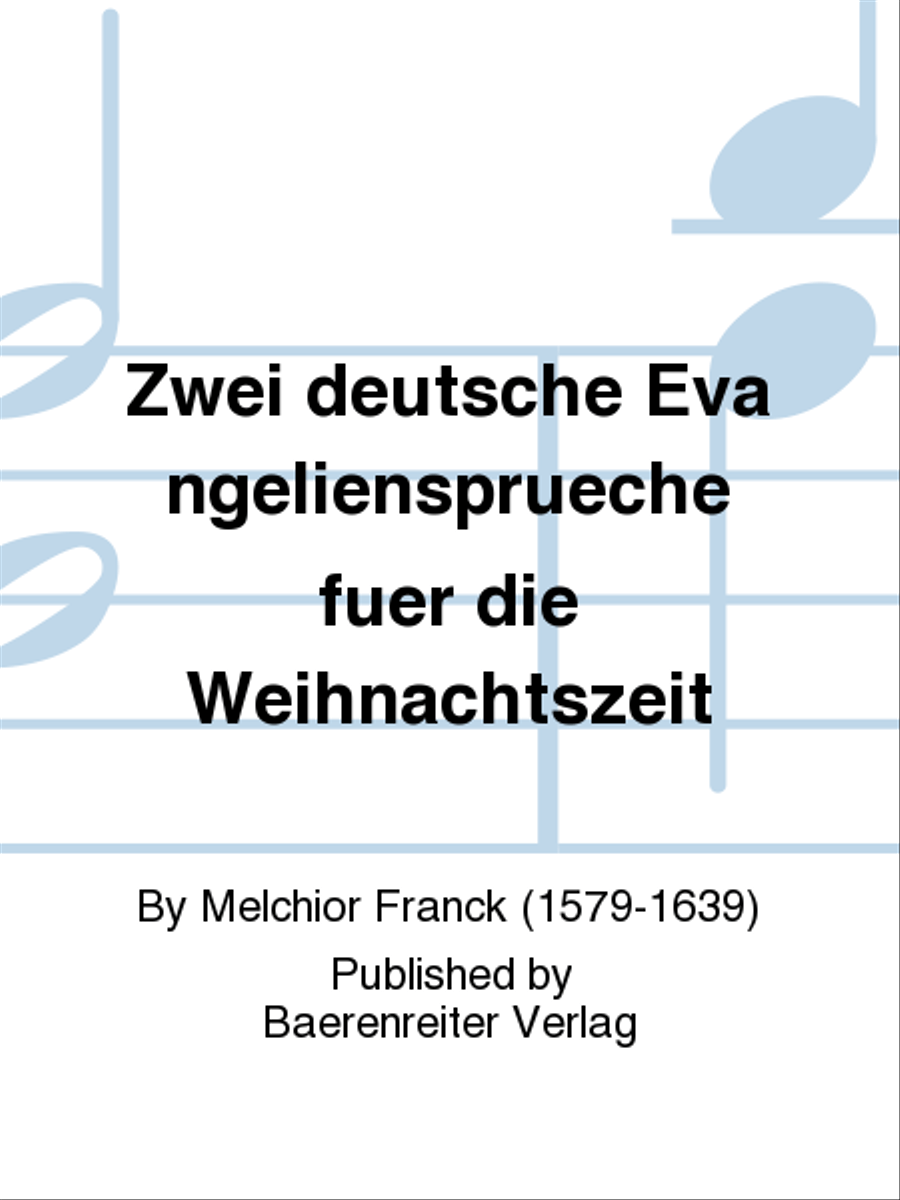 Zwei deutsche Evangeliensprüche für die Weihnachtszeit (1623) 4-Part scores gallery preview page 1