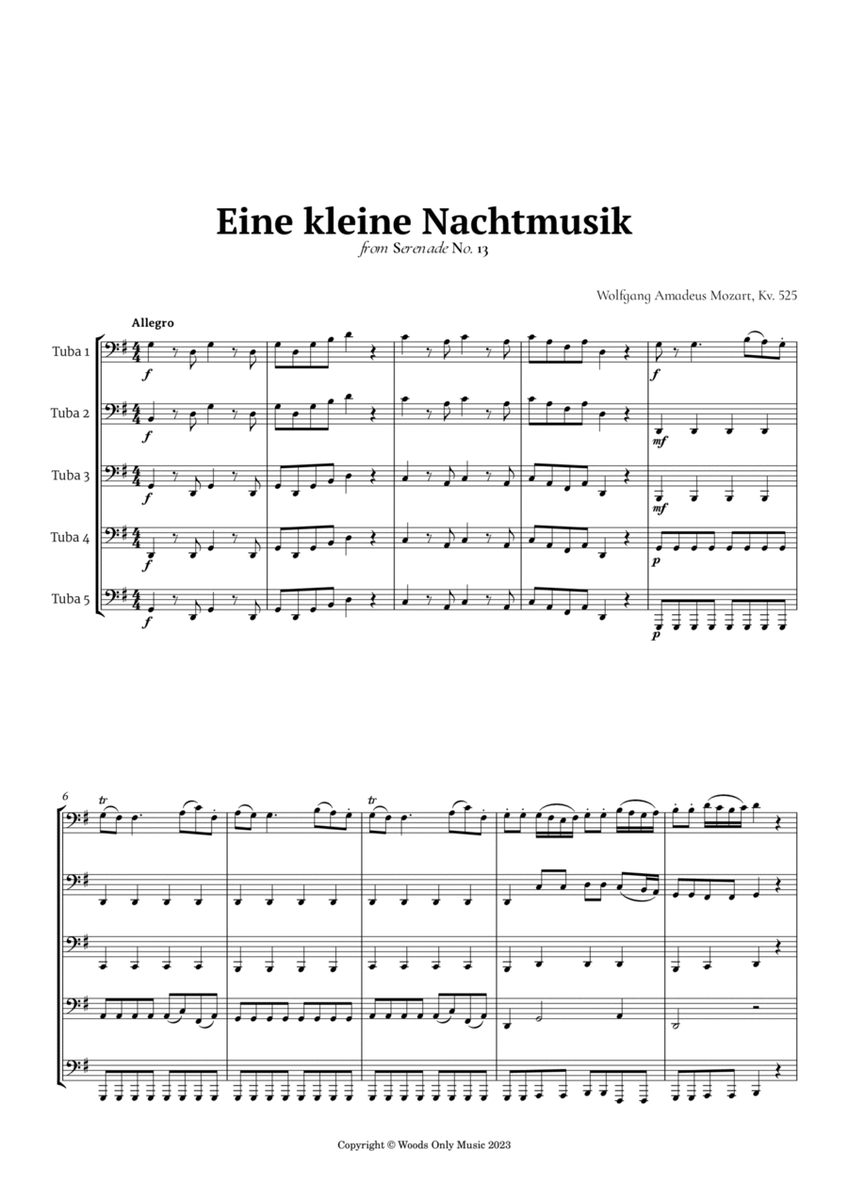 Eine kleine Nachtmusik by Mozart for Tuba Quintet image number null