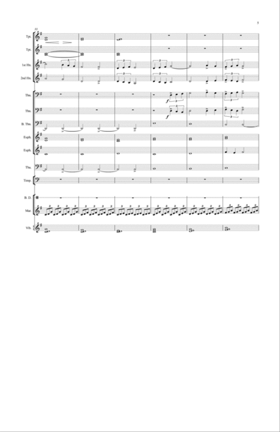 Today Fire Struck Today Fire Struck Brass Ensemble scores gallery preview page 5