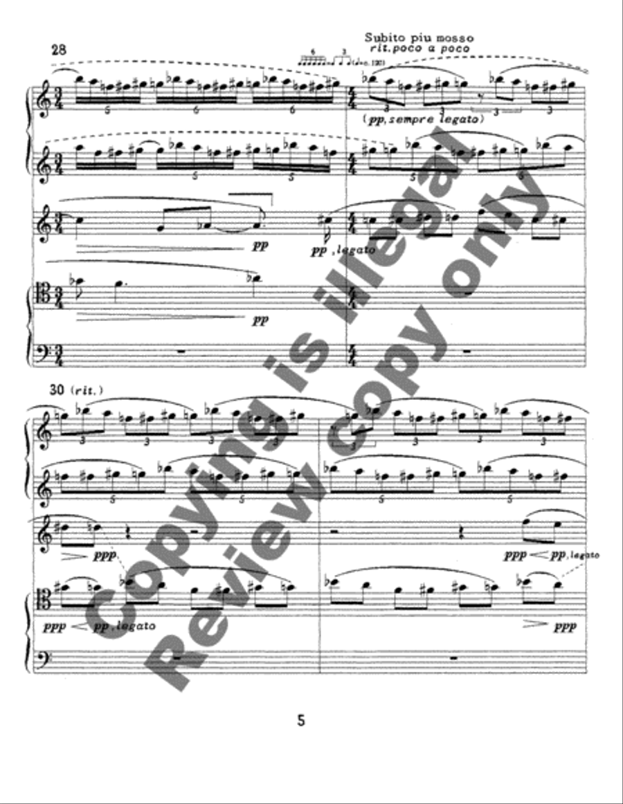 Whispered Reflections Brass Quintet scores gallery preview page 5