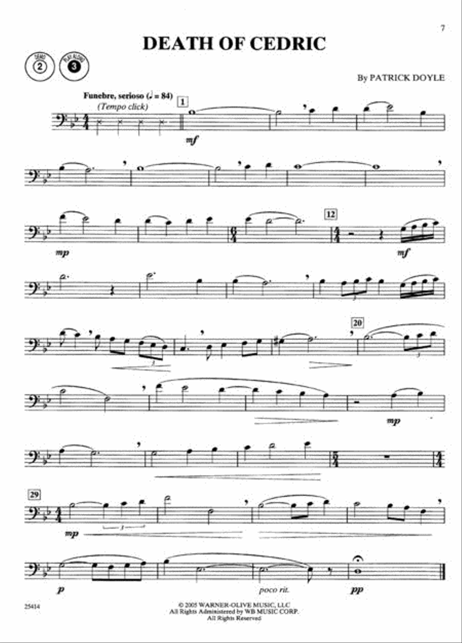 Sheet music Selections from Harry Potter and the Goblet of Fire Trombone
