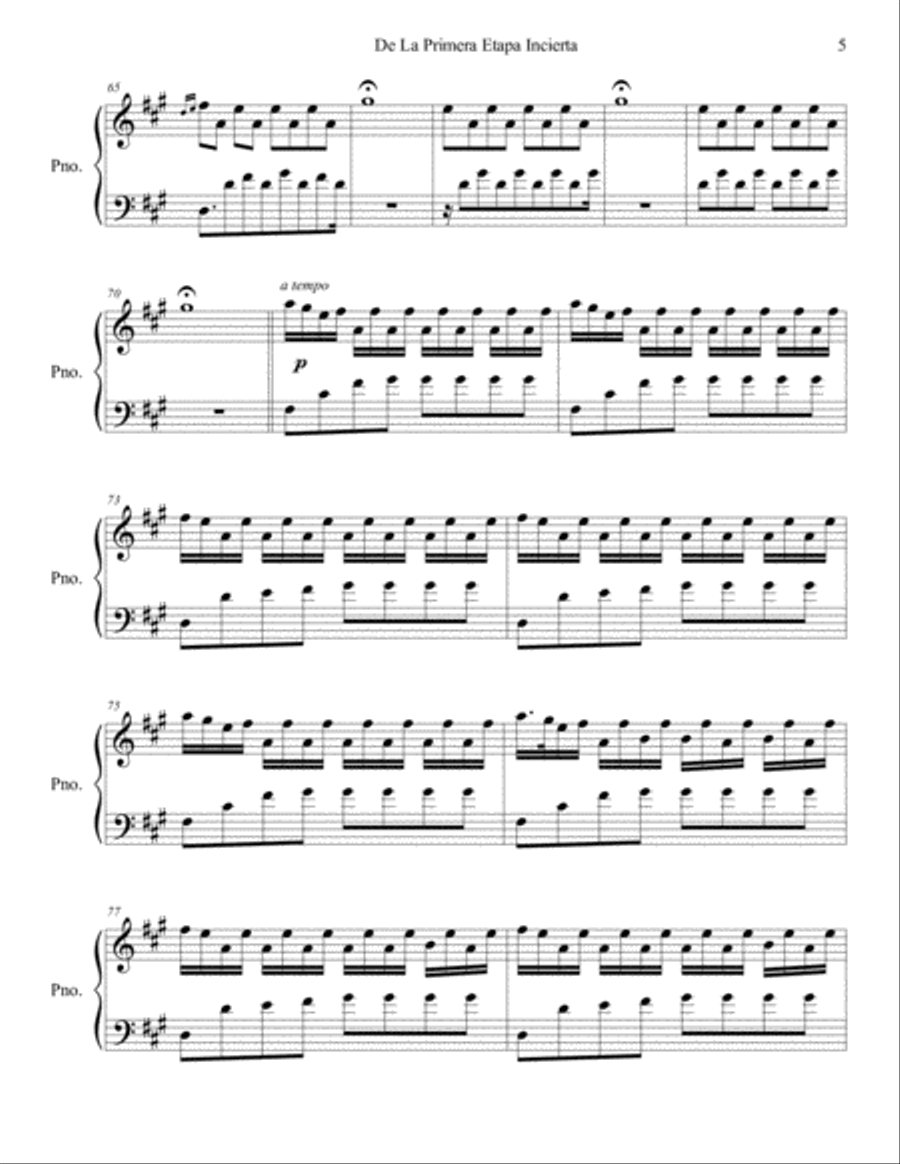 De La Primera Etapa Incierta Piano Solo scores gallery preview page 5