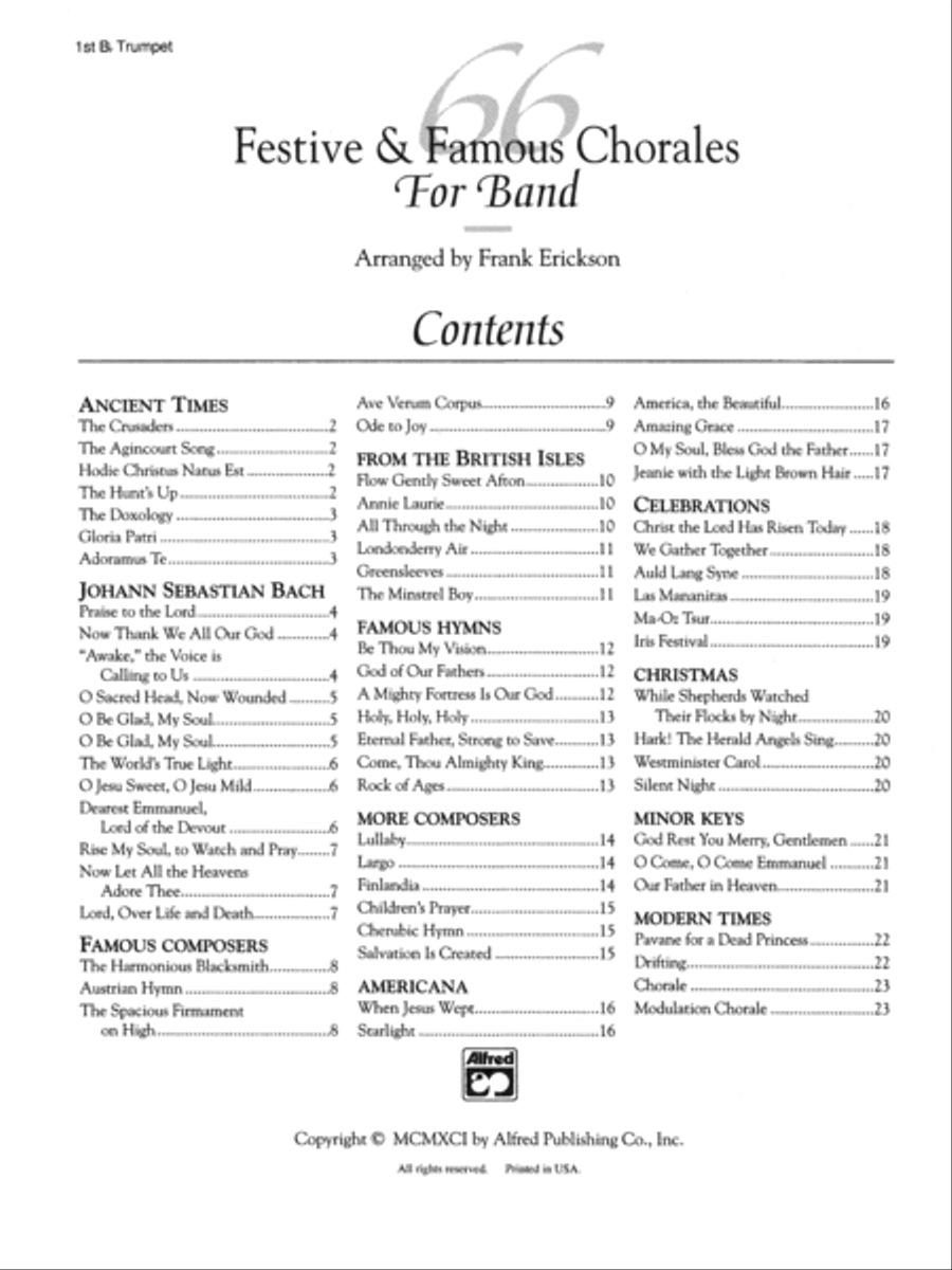 66 Festive & Famous Chorales for Band Concert Band scores gallery preview page 2