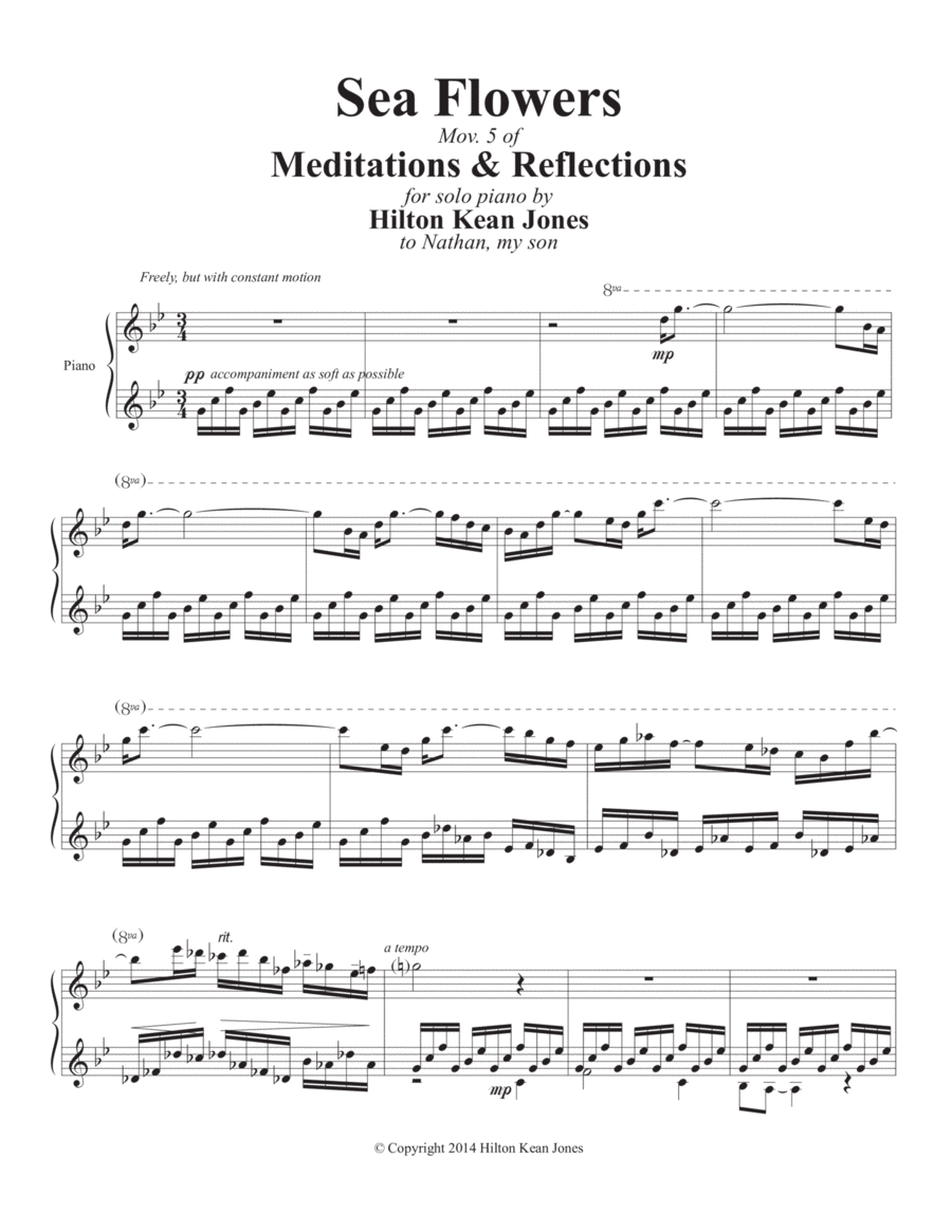 Sea Flowers Piano Solo scores gallery preview page 1