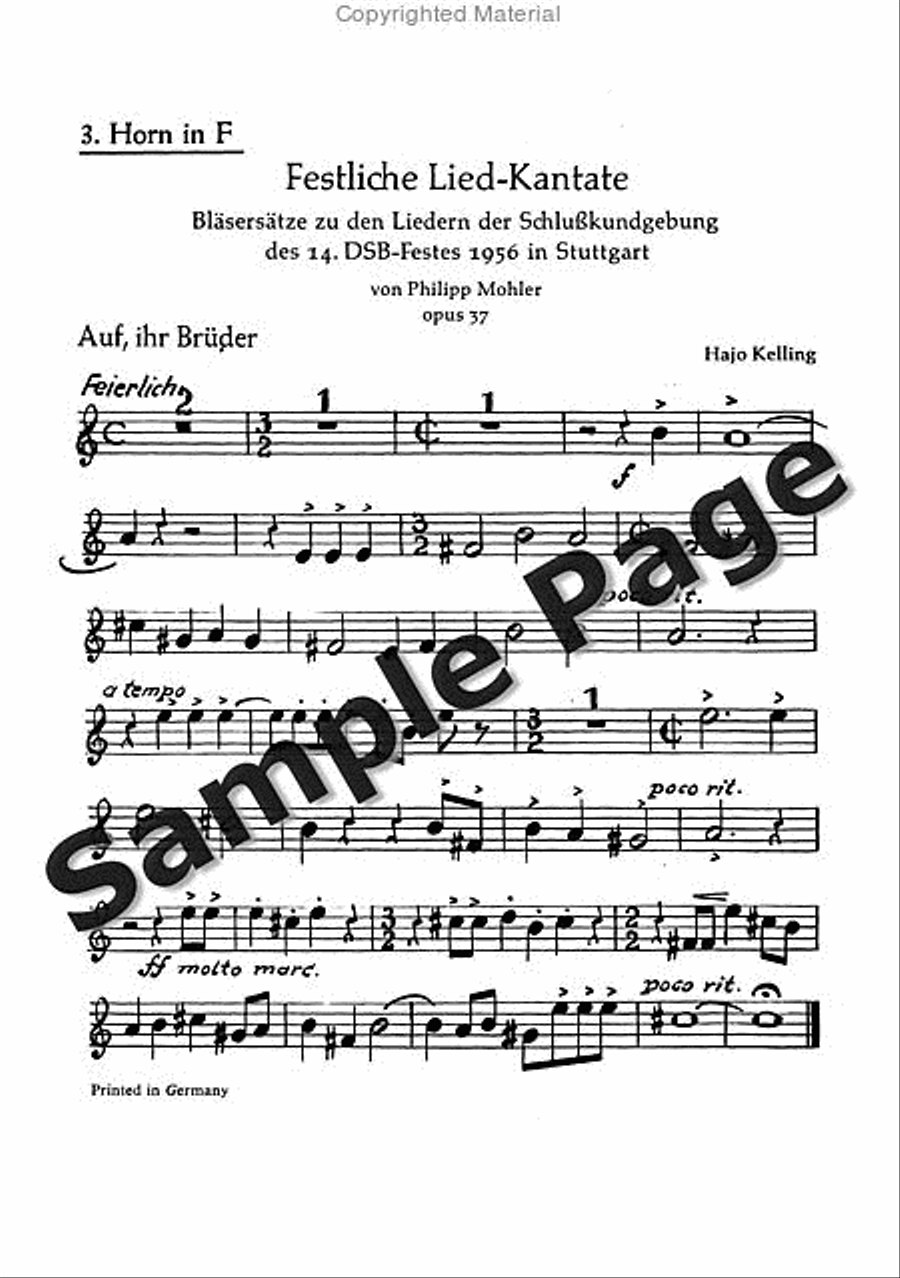 Mohler Ph Festliche Liedkantate Op37(dsb TTBB scores gallery preview page 10
