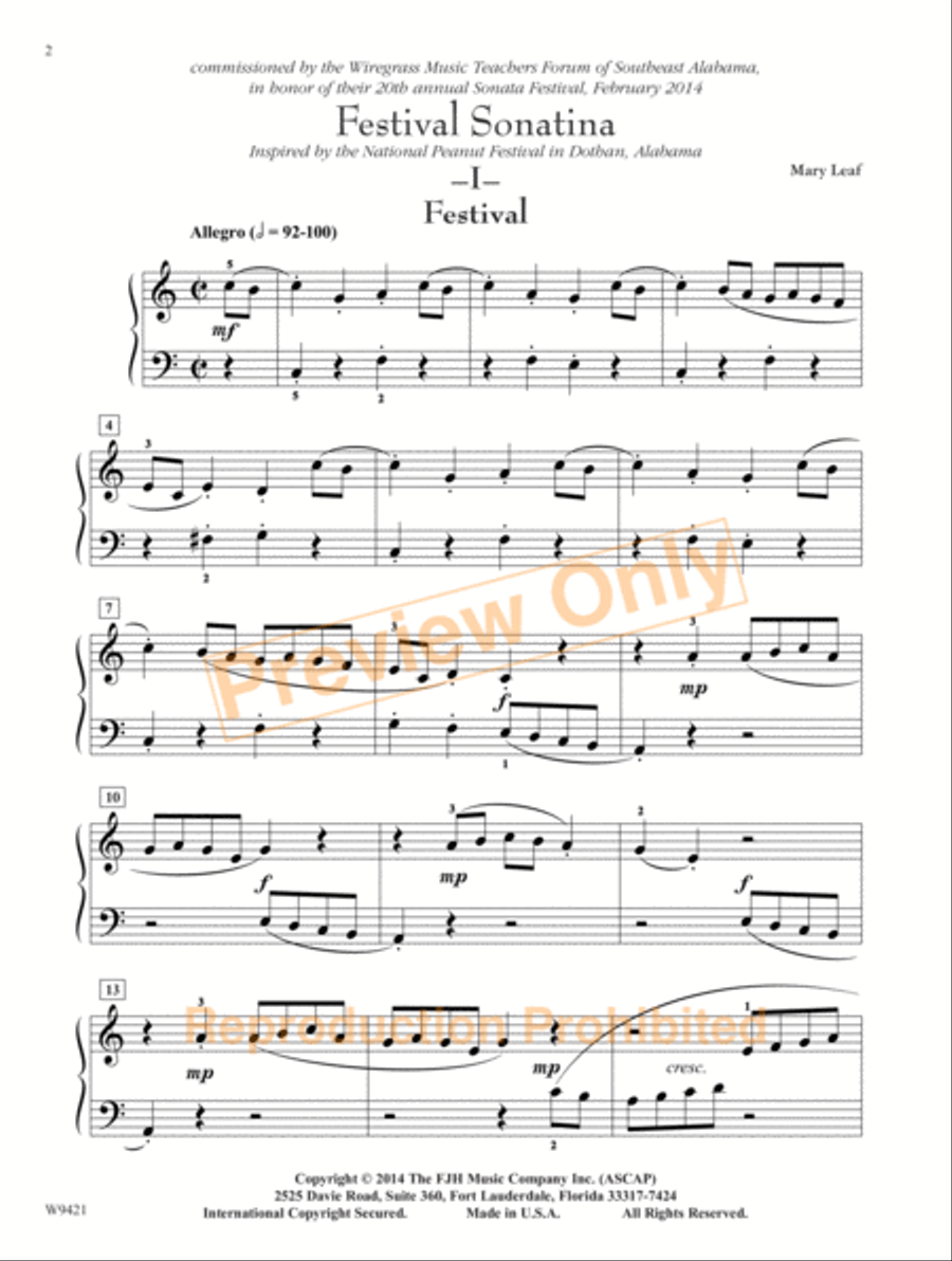 Festival Sonatina Piano Method scores gallery preview page 3