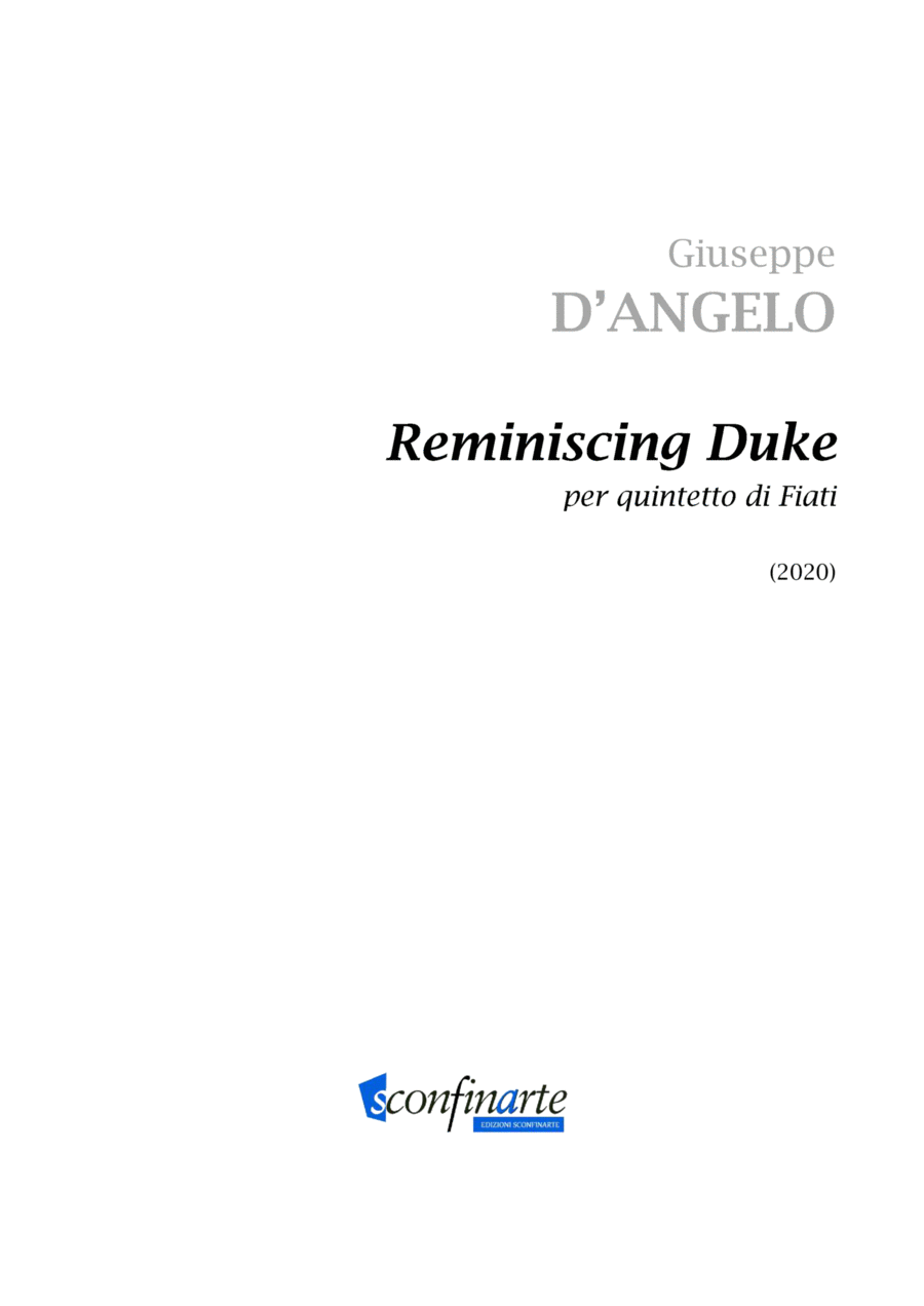 Giuseppe D'Angelo: REMINISCING DUKE (ES-22-043) - Score Only Woodwind Quintet - Digital Sheet Music