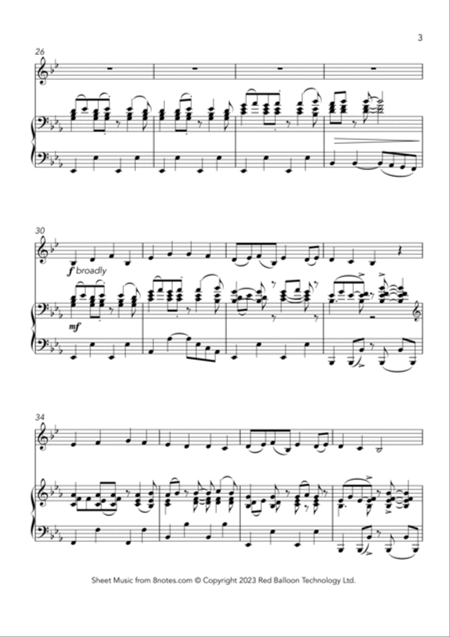 Easter Hymn (Jesus Christ is Risen Today) Horn scores gallery preview page 3