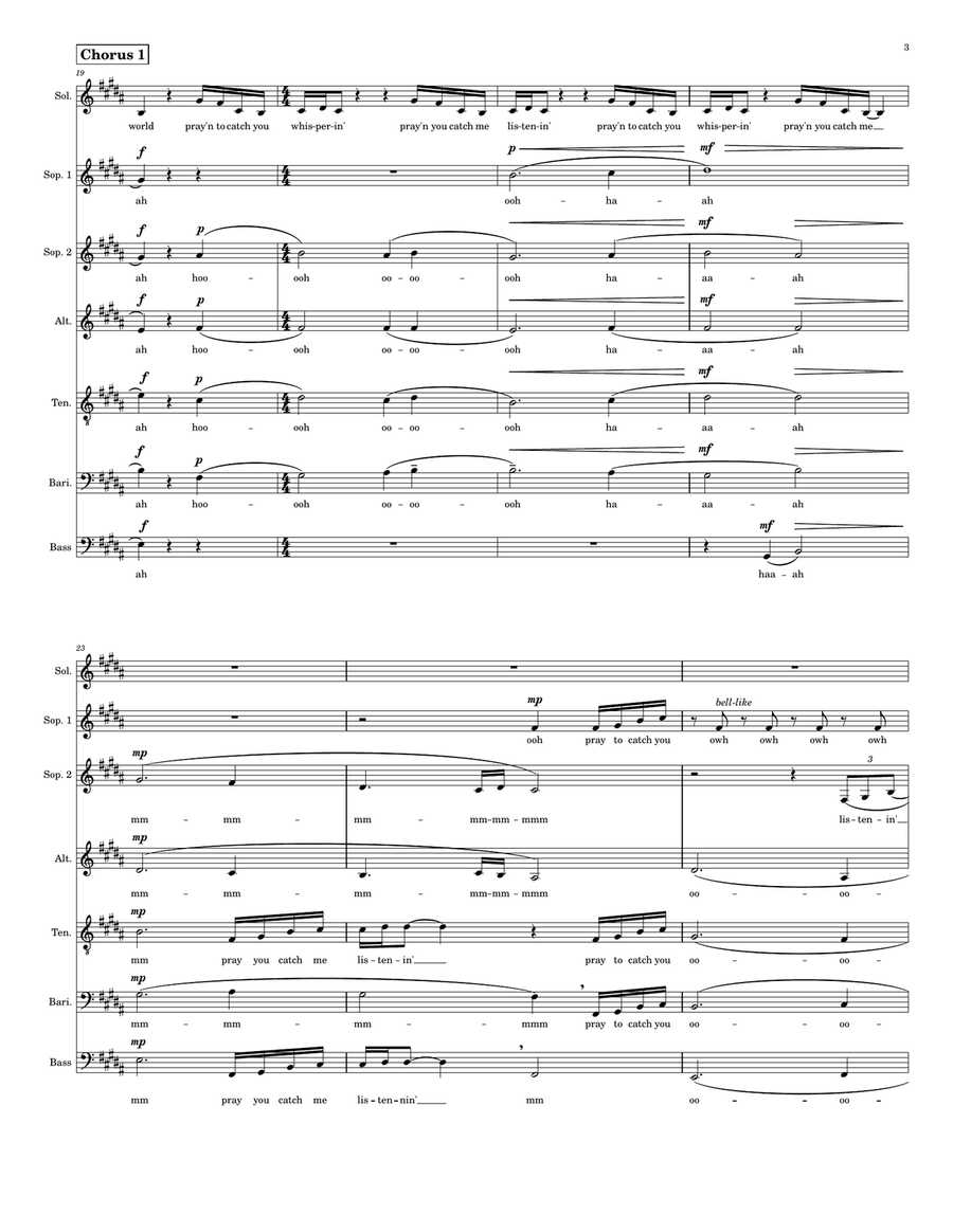 Pray You Catch Me A Cappella scores gallery preview page 3