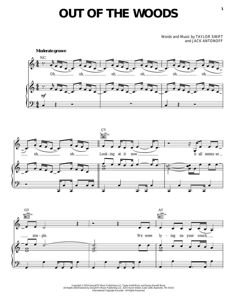 Out Of The Woods Out Of The Woods Acoustic Guitar scores gallery preview page 1