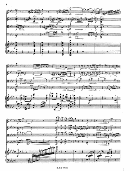 Quintet for strings and harp  Sheet Music