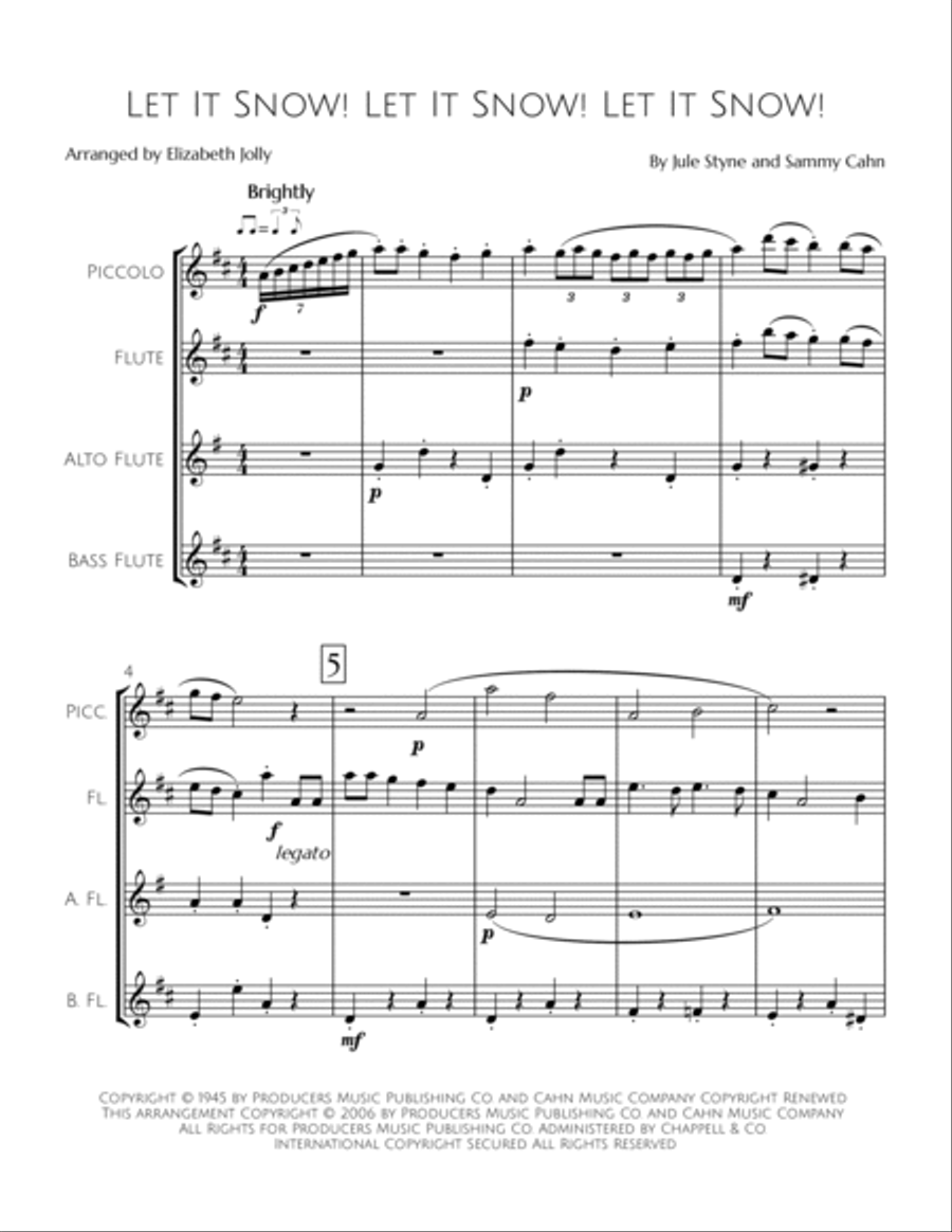Let It Snow! Let It Snow! Let It Snow! Woodwind Quartet scores gallery preview page 2