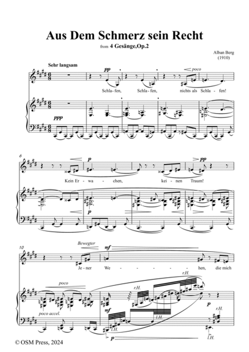 Alban Berg-Aus Dem Schmerz sein Recht(1910),in c sharp minor,Op.2 No.1 image number null