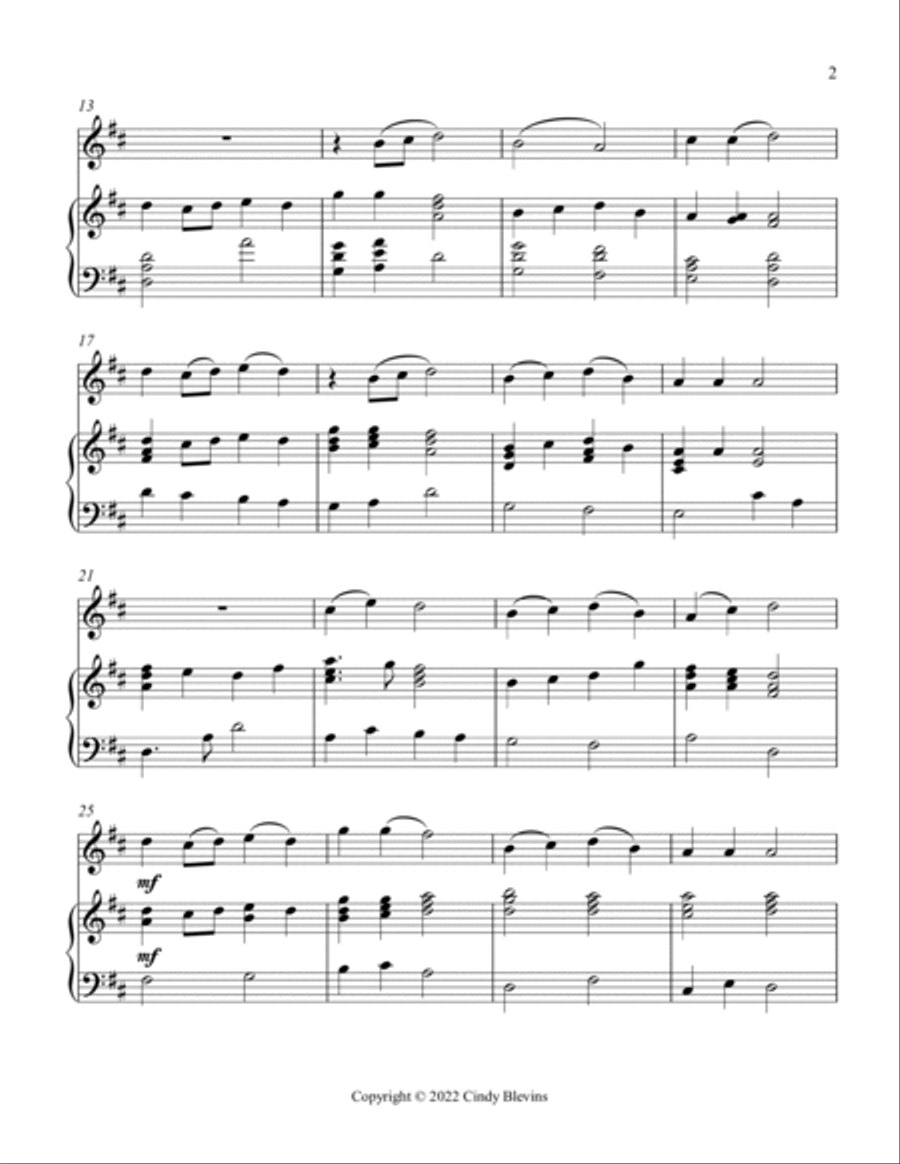For the Beauty Of the Earth, Harp and Tin Whistle (D) Harp scores gallery preview page 3