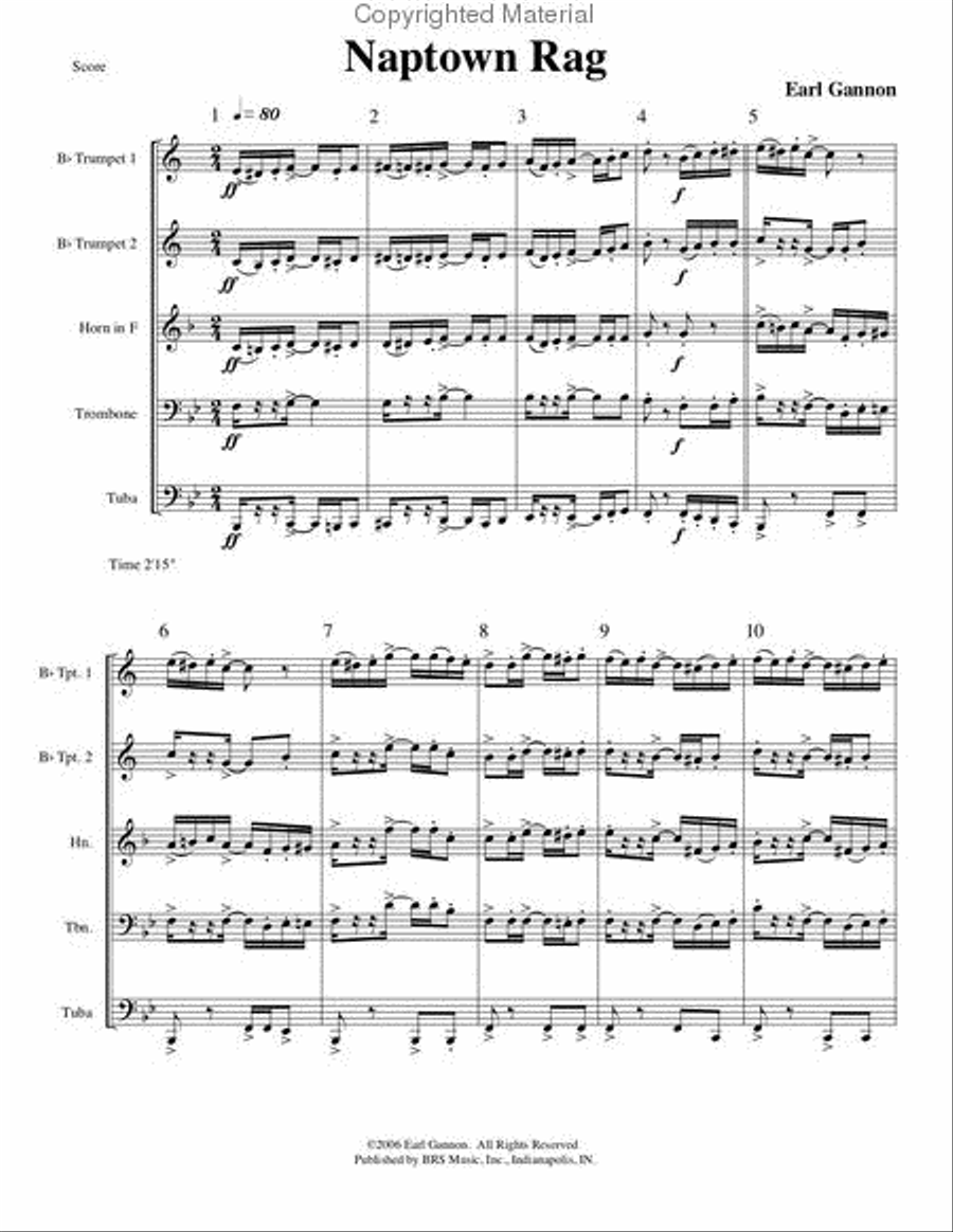 Naptown Rag Brass Quintet scores gallery preview page 3