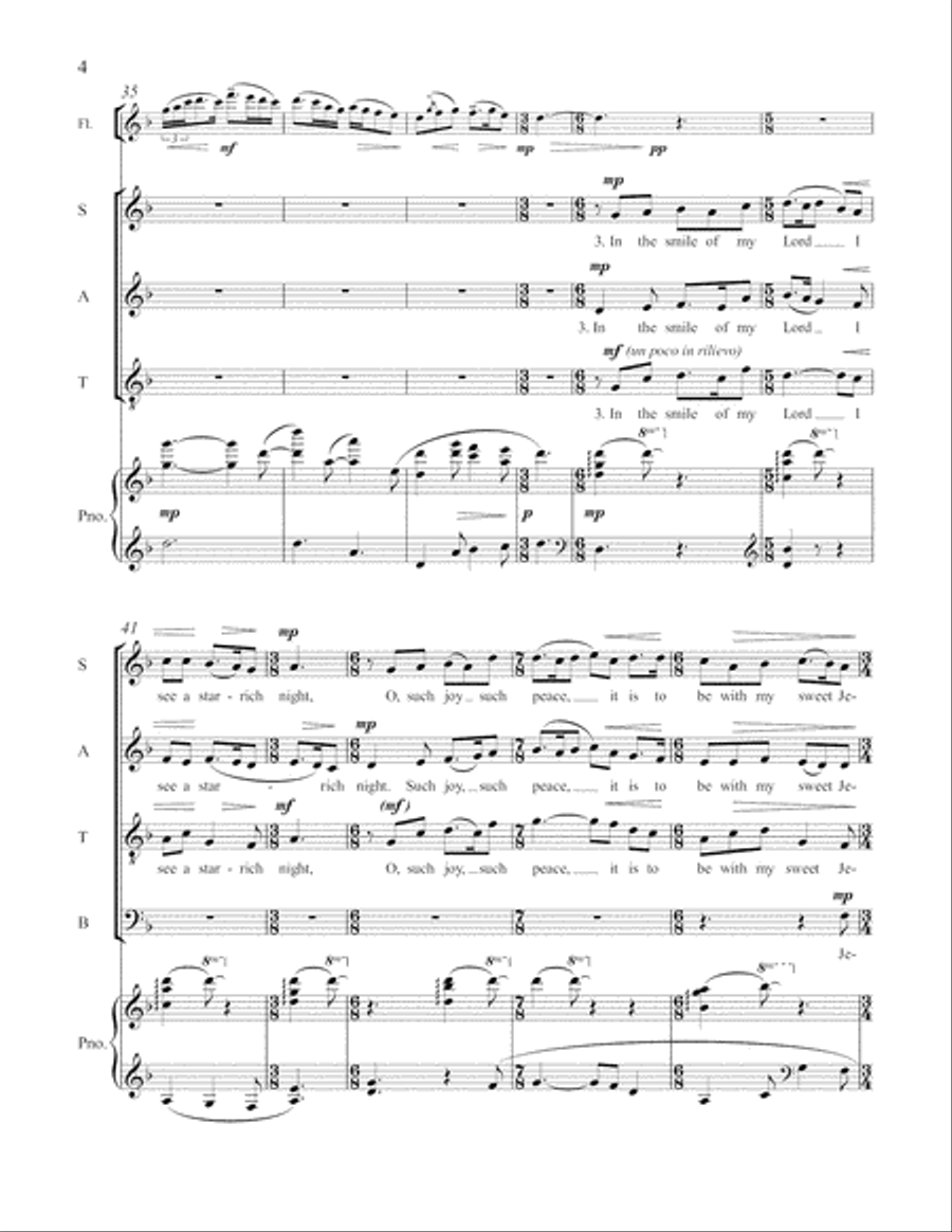 Three Sacred Songs: 3. Magdalene 4-Part scores gallery preview page 5