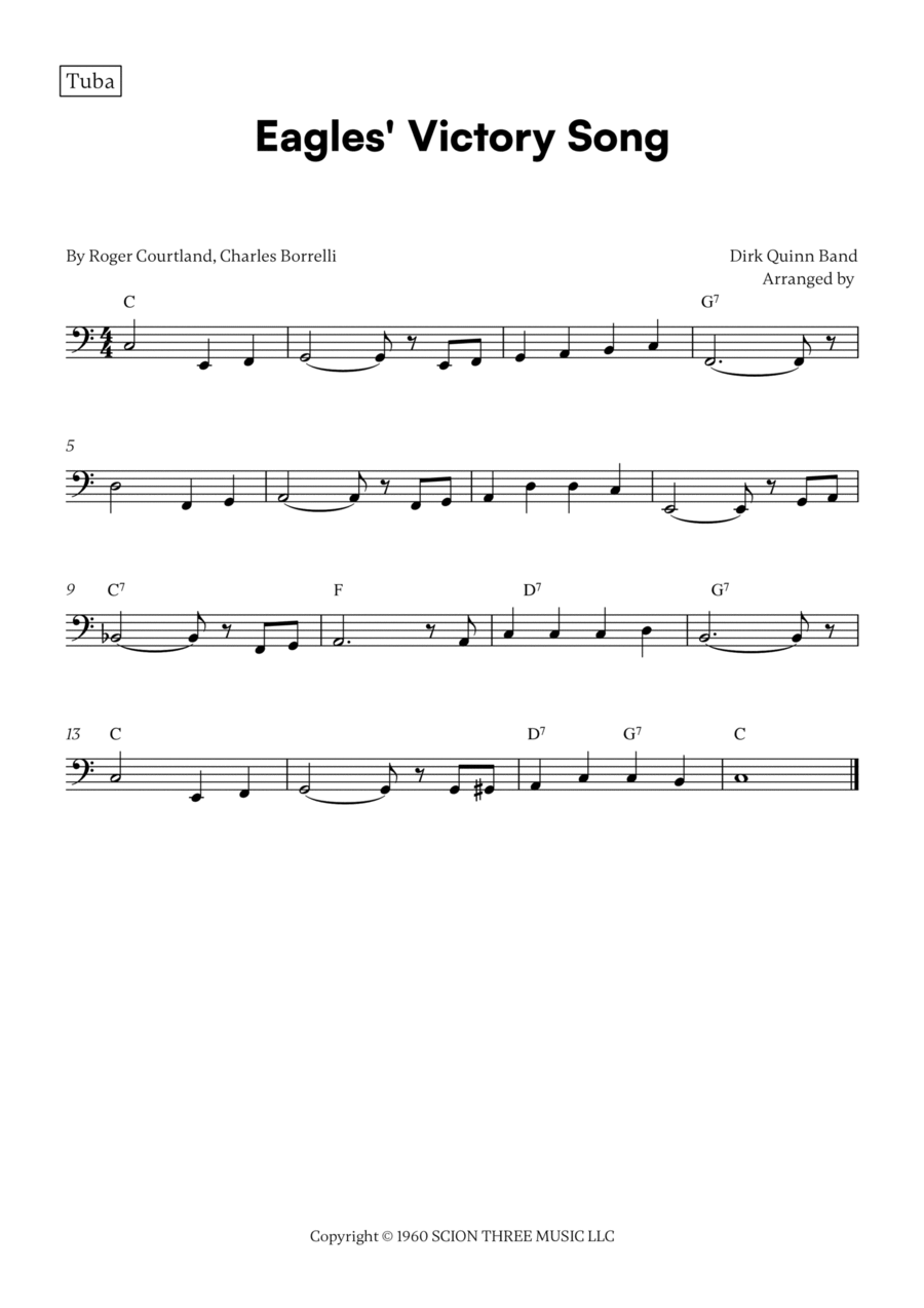 Eagles' Victory Song Tuba scores gallery preview page 1