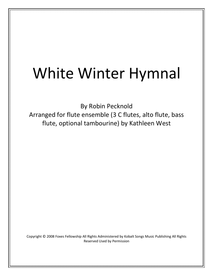 White Winter Hymnal White Winter Hymnal Woodwind Quintet scores gallery preview page 1