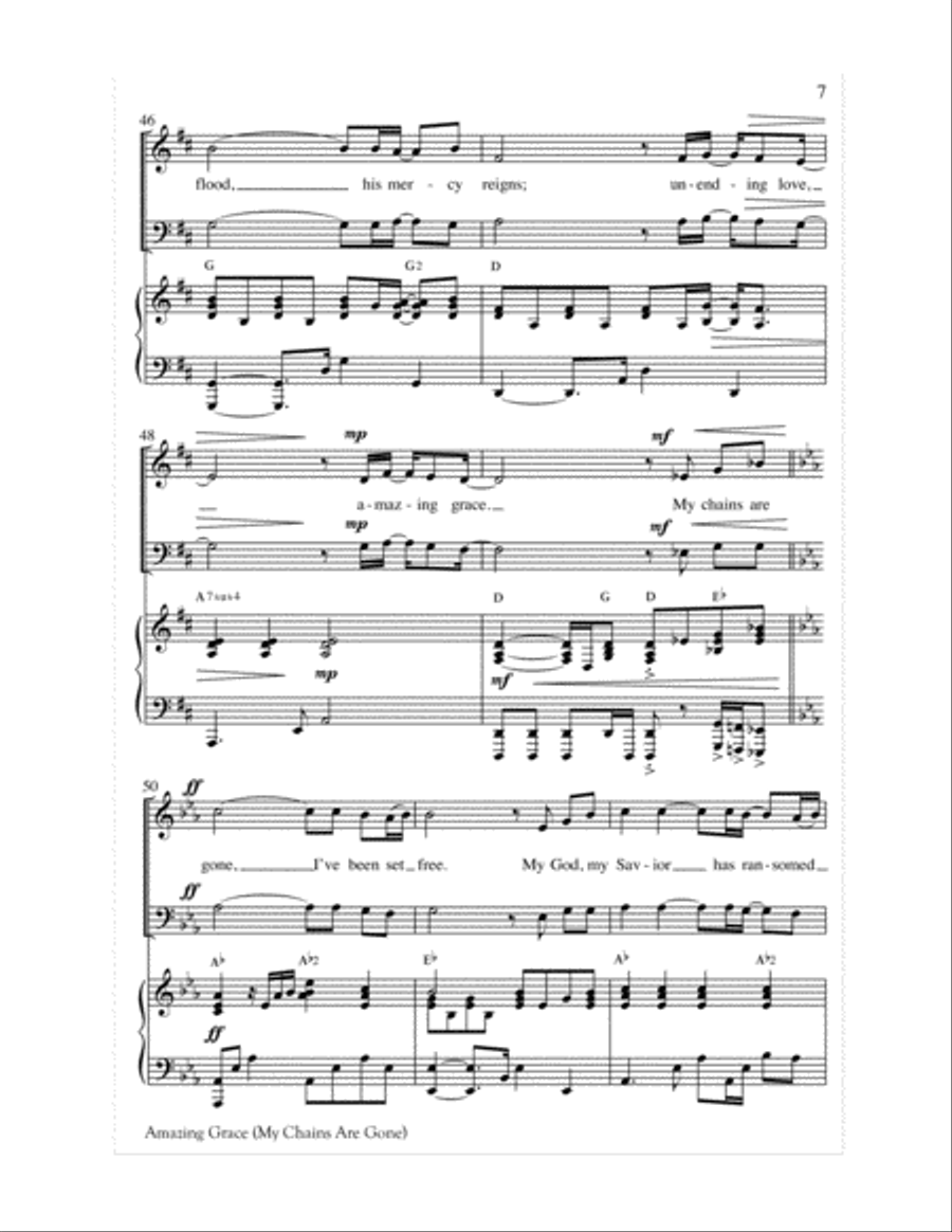 Amazing Grace (My Chains Are Gone) 2-Part scores gallery preview page 8