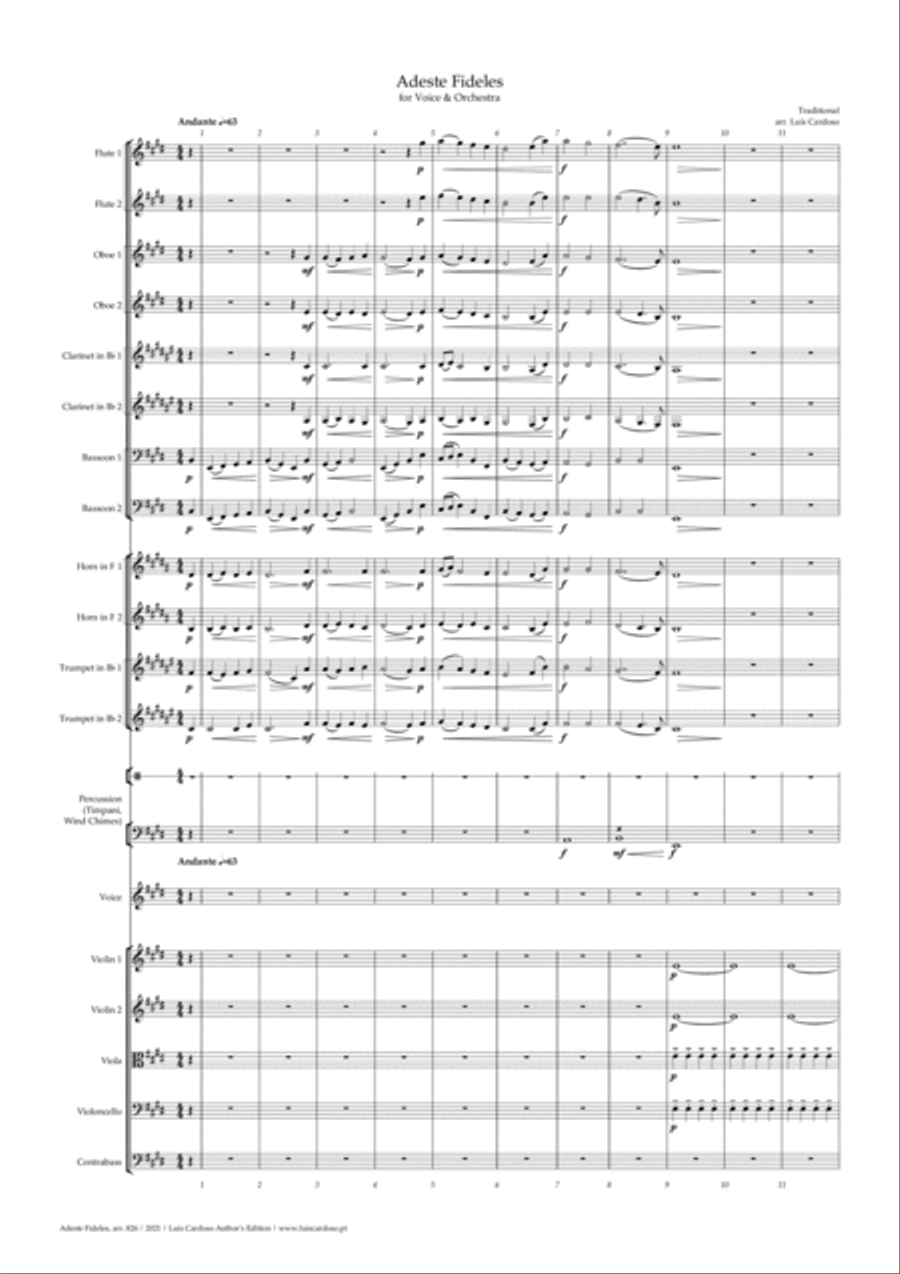 Adeste Fideles Full Orchestra scores gallery preview page 5