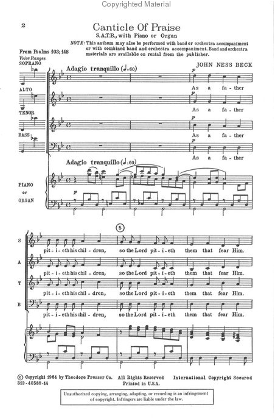 Canticle of Praise Canticle of Praise 4-Part scores gallery preview page 2