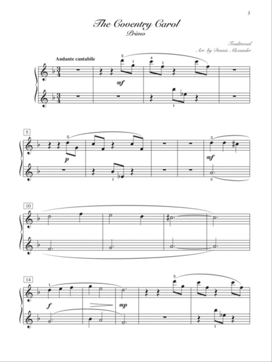 The Coventry Carol Small Ensemble scores gallery preview page 3