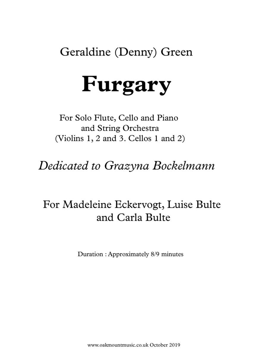 Furgary, for Solo Flute, Cello and Piano and String Orchestra (School Arrangement) image number null