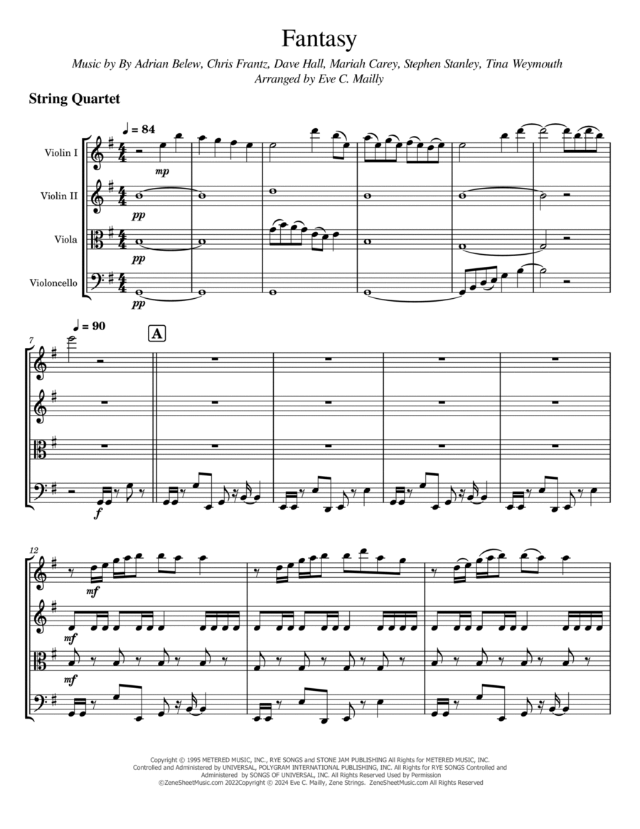 Fantasy String Quartet scores gallery preview page 1