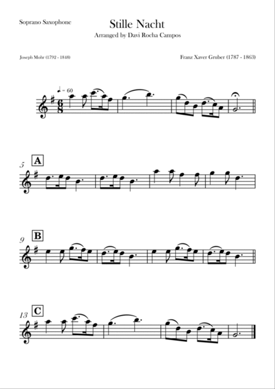 Stille Nacht Saxophone Quartet scores gallery preview page 3