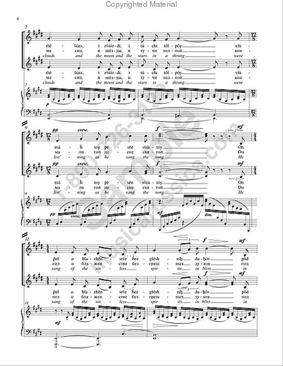 The Angel (No. 6 from Six Choruses) (with English text) SSAA scores gallery preview page 3