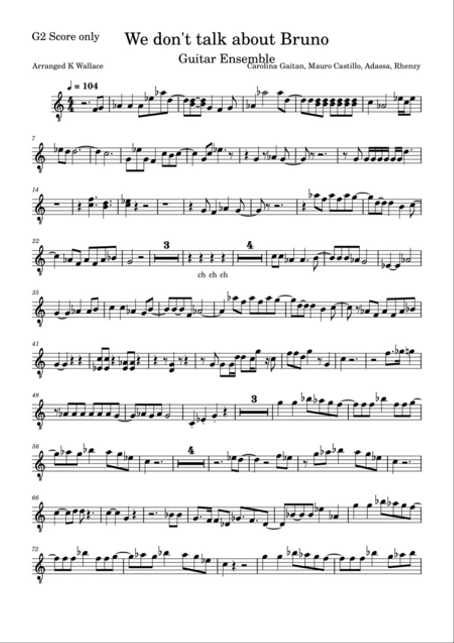 We Don't Talk About Bruno Guitar Solo scores gallery preview page 3