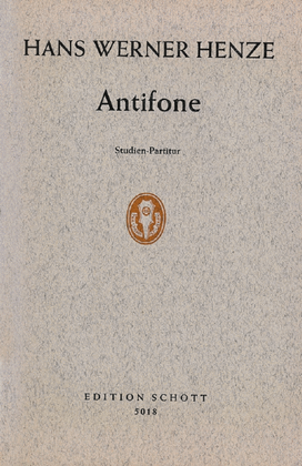 Book cover for Antifone Study Score