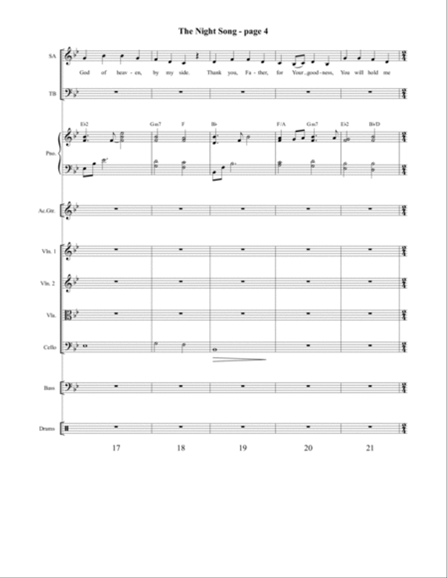 The Night Song 4-Part scores gallery preview page 5