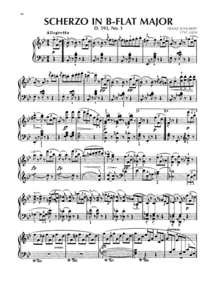 Book cover for Scherzo In B-Flat Major, D. 593, No. 1