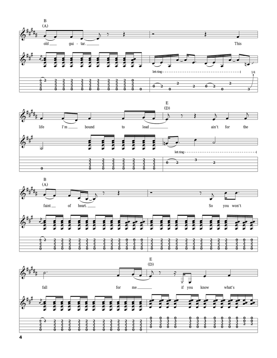 Lot Of Leavin' Left To Do Acoustic Guitar scores gallery preview page 4