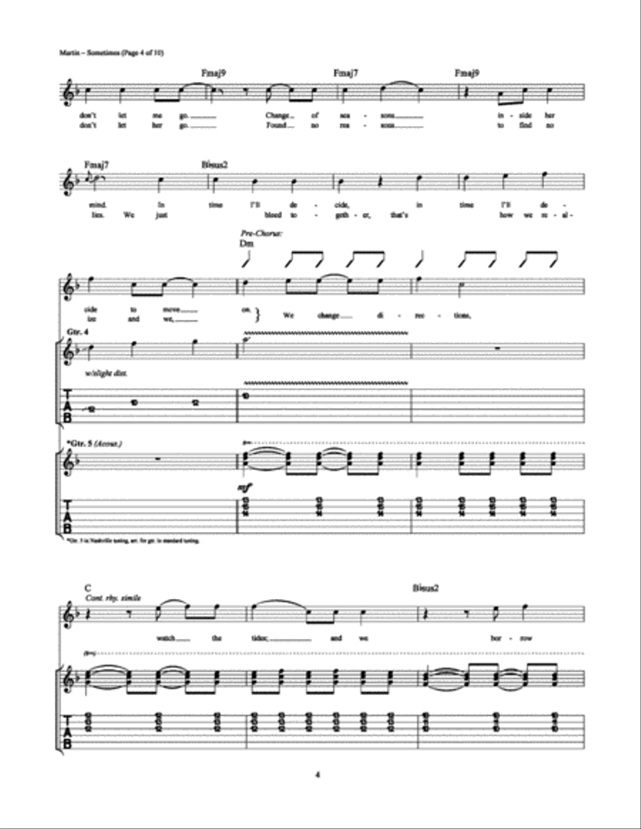 Sometimes Electric Guitar scores gallery preview page 4