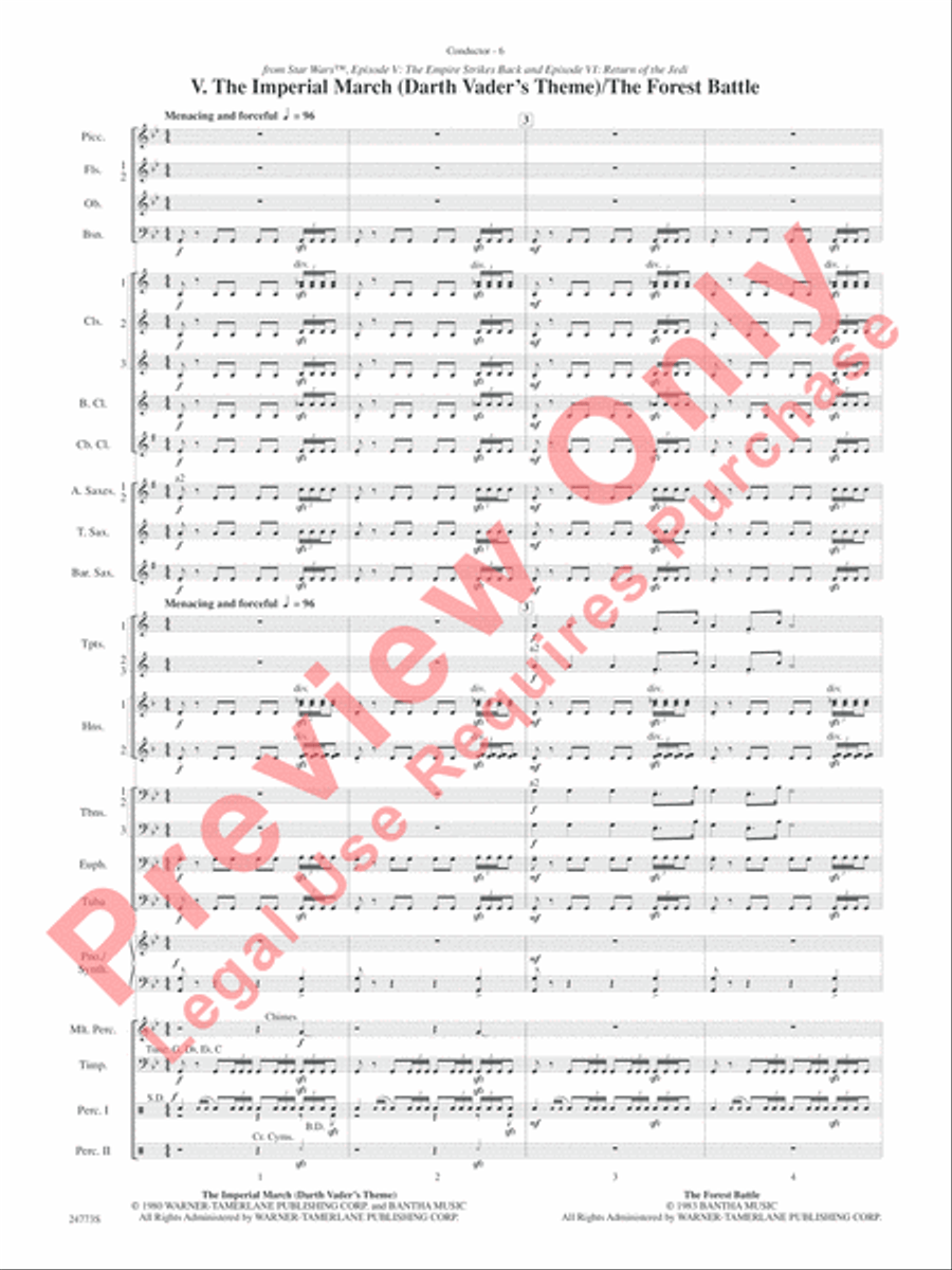 Suite from The Star Wars Epic - Part II Concert Band scores gallery preview page 9