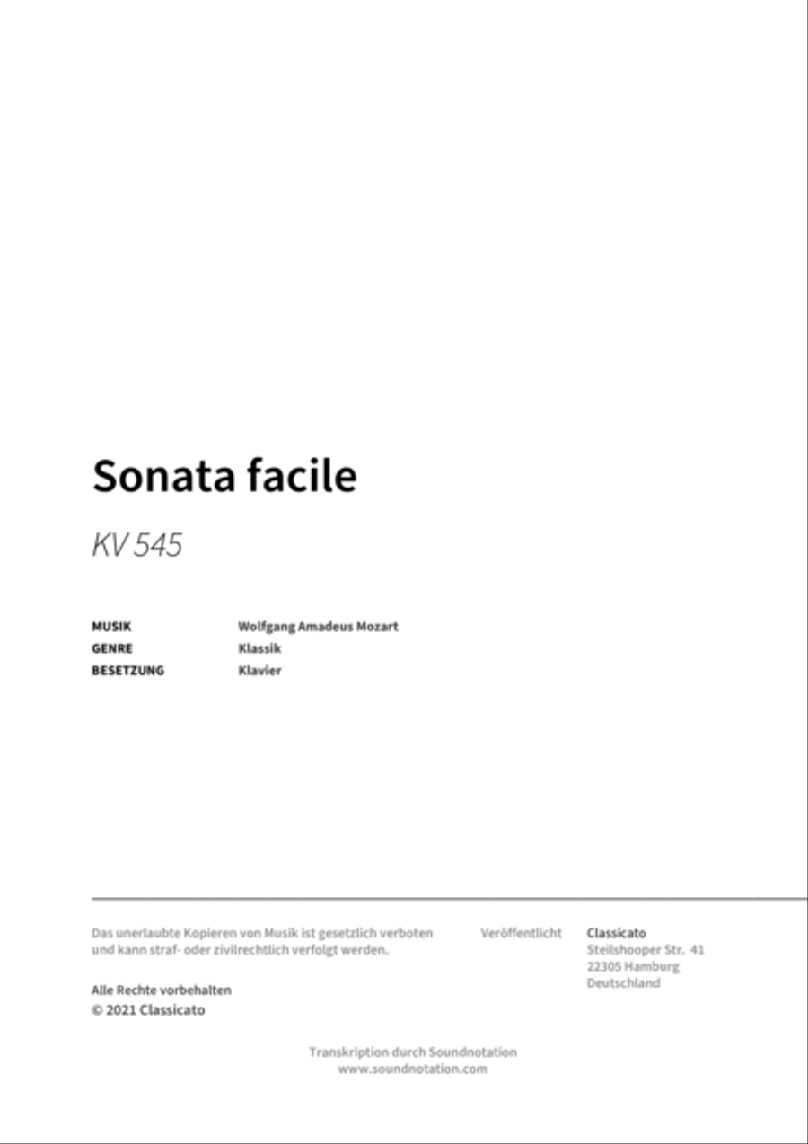 Sonata facile Piano scores gallery preview page 2