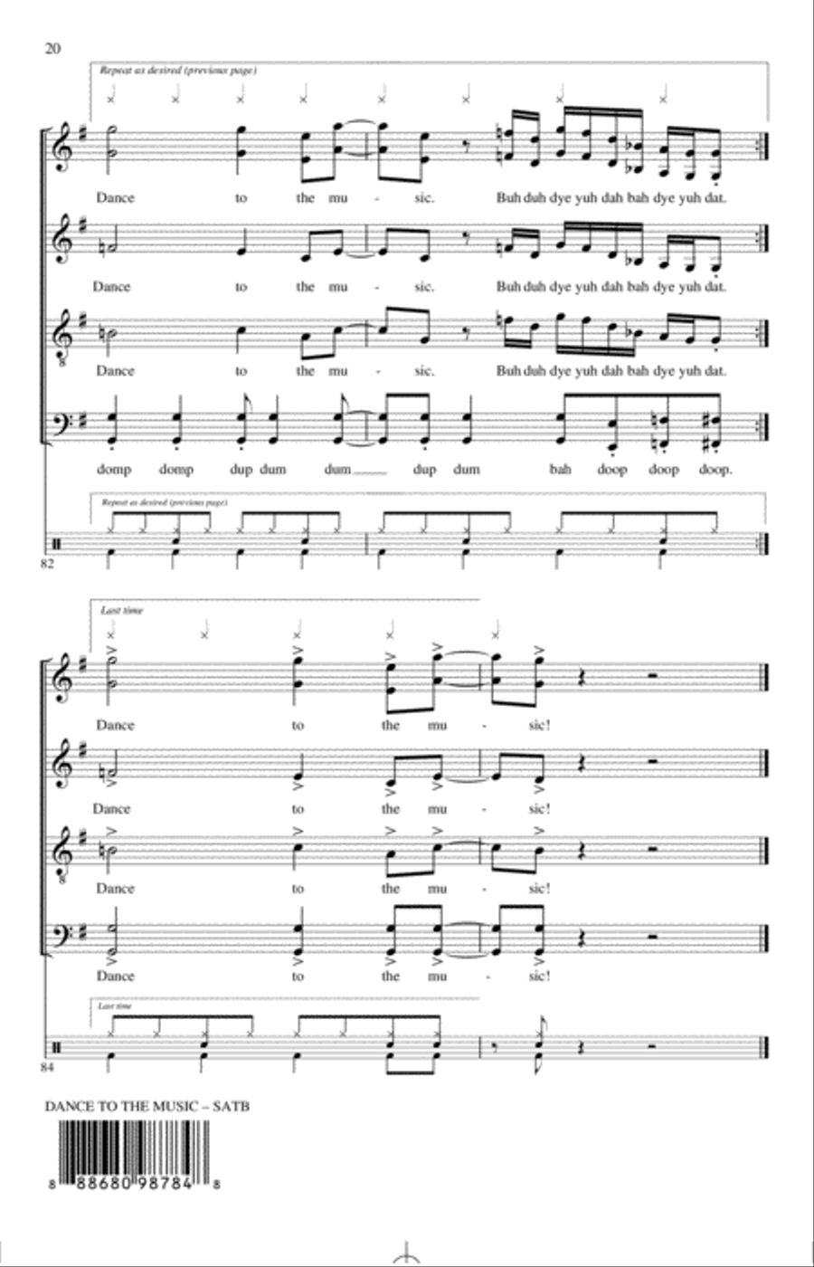 Dance To The Music (arr. Paul Langford) 4-Part scores gallery preview page 19