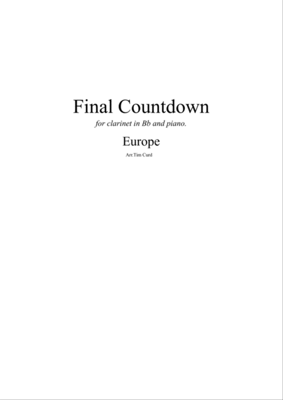 Final Countdown Clarinet Solo scores gallery preview page 1