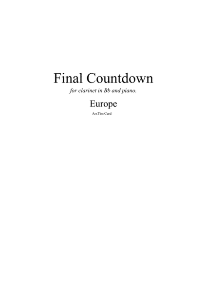 Final Countdown by Europe Clarinet Solo - Digital Sheet Music