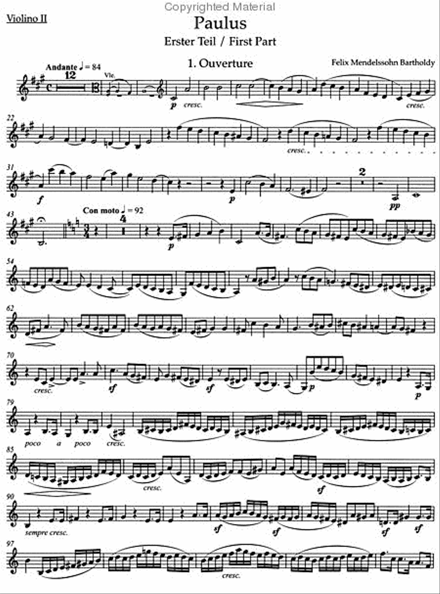 St. Paul, op. 36 Violin scores gallery preview page 2